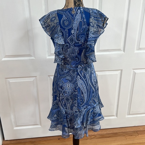 Flutter-Sleeve Chiffon Fit & Flare Dress💖💖 - Picture 3 of 12